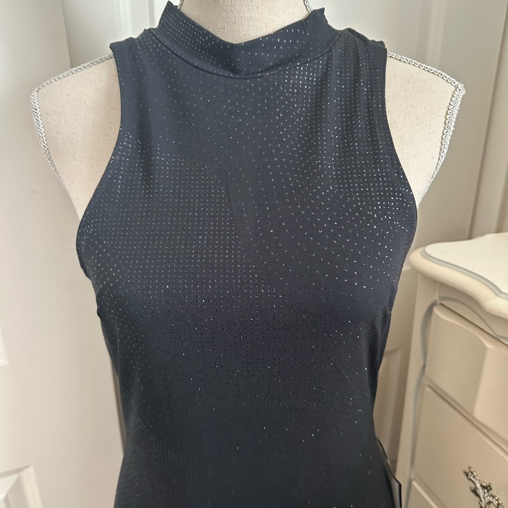 Speechless Black Sleeveless Mock Neck Sheath Mini - Picture 3 of 5